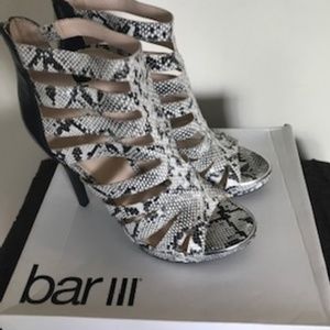 Strappy snake print sandal